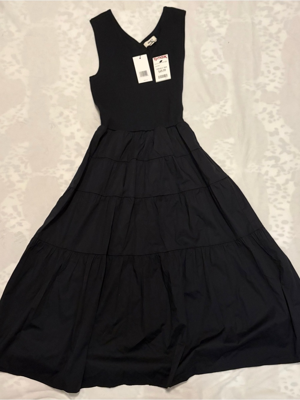 Jason Wu Black Midi Dress V Neck Knit Top Size XS